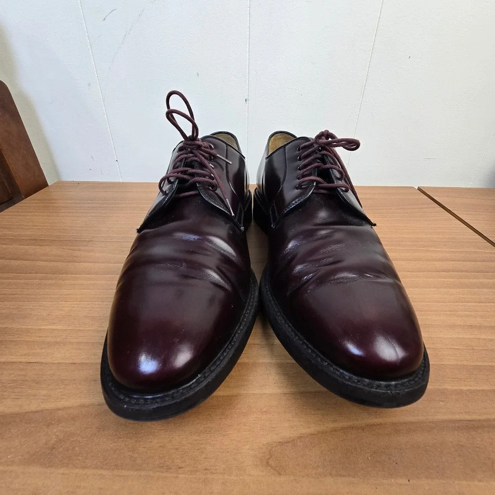 Sebago Oxblood Plain-Toe Derby Leather‎ Shoes Dainite Sole Goodyear Welt Mens 9